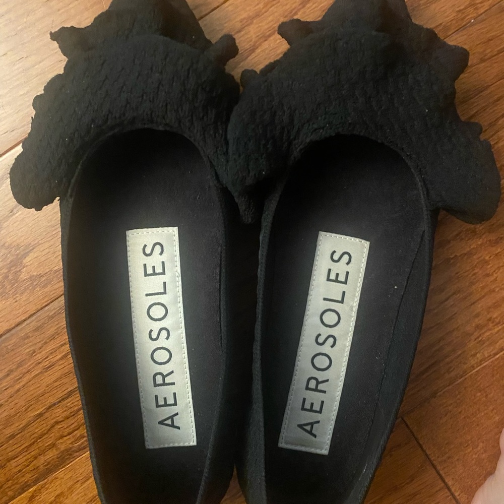 AEROSOLES Black Textured Slip-On Shoes